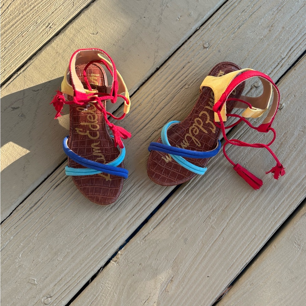 NWOT SAM EDELMAN Colorful Toddler Sandals with Tassels, Size: 12 Toddler - Picture 3 of 7
